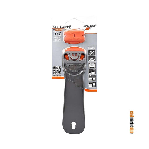 ScrapeRite Plastic Safety Scraper SRT33GPO - Tradesman Standard Holder with 6-Pack Combo GPO