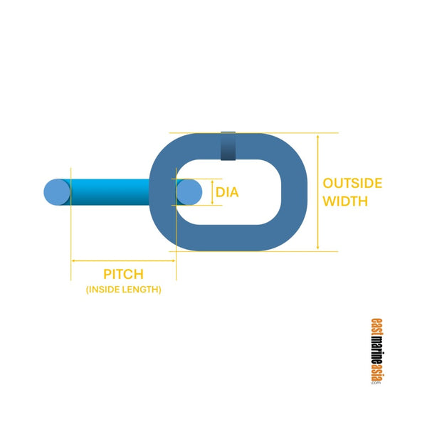 EM Chain Stainless Steel 316L G43 High Test DIN 766 Windlass / Anchor Chain