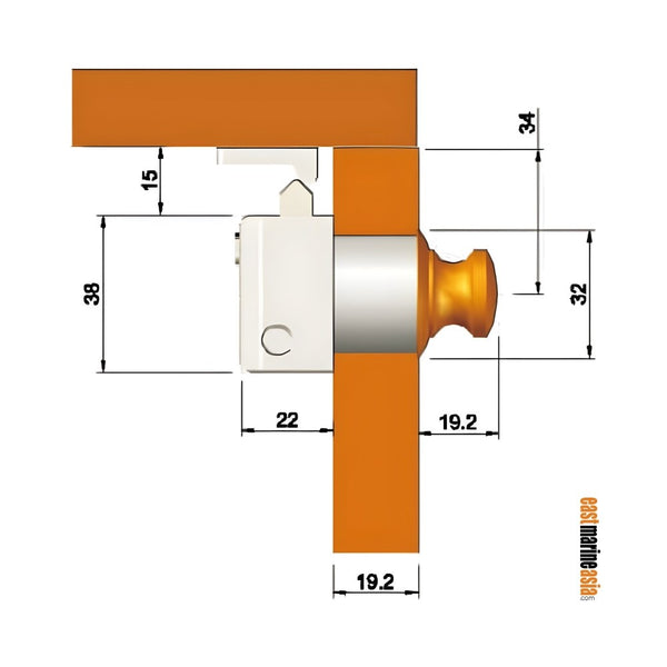 Man Ship Push Button Cabinet Latch