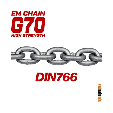 EM Chain G70 High Strength DIN 766 Windlass / Anchor Chain