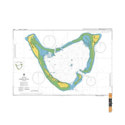 British Admiralty Nautical Chart #2067 Addoo Atoll (Maldives)