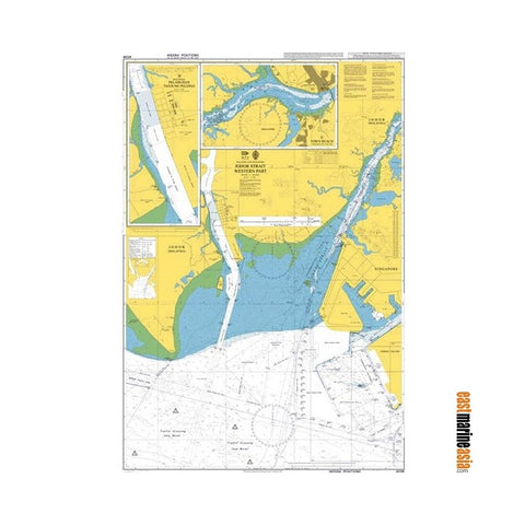 British Admiralty Nautical Chart #4038 Johor Strait Western Part