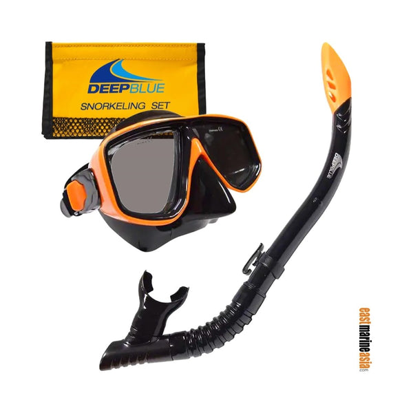 Deep Blue Bora Snorkelling Set with Mesh Bag