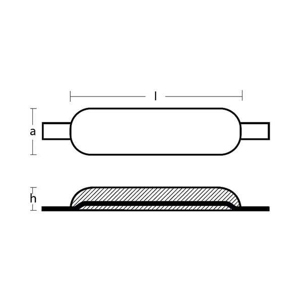 Tecnoseal Weld-on Oval Anode - Zinc