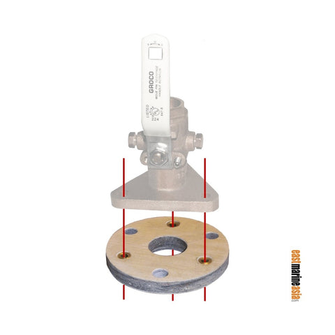 Groco Backing Blocks for Flanged Seacocks