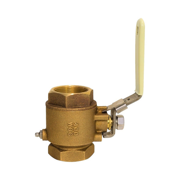 Groco IBV Series Bronze Full-Flow Flanged In-Line Ball Valves with Locking Handle - NPT