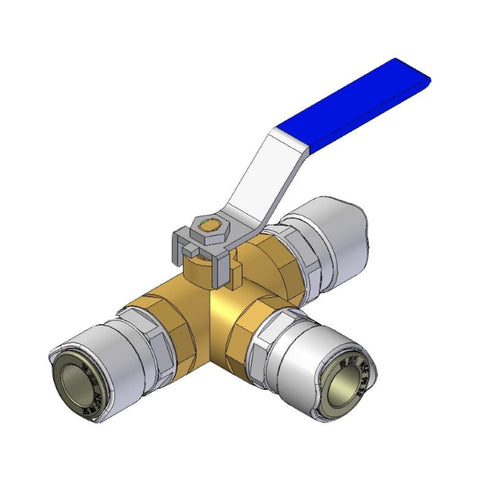 Whale WX1571 Quick Connect - 3 Way Valve Brass