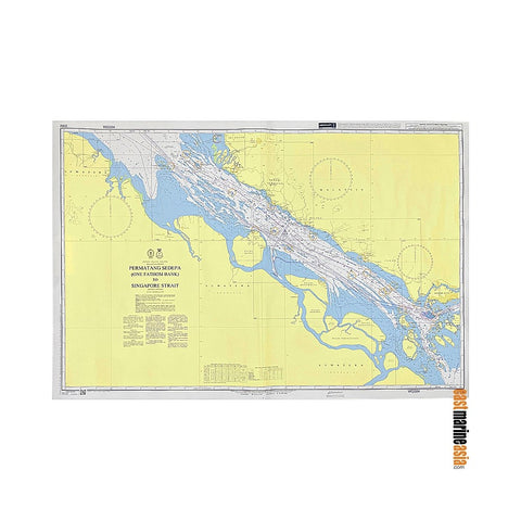 British Admiralty Nautical Chart #3902 Malacca Strait, Permatang Sedepa (One Fathom Bank) to Singapore Strait, Indonesia Malaysia and Singapore